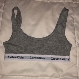 Grey and blue Calvin Klein bra